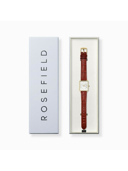 Rosefield Ženske ure Rosefield Boxy XS Brown Leather QWBLG-Q55