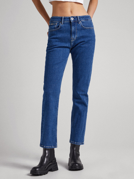 Pepe Jeans Modre ženske kavbojke ravnega kroja Pepe Jeans Mary