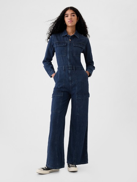 GAP Gap Utility Denim Cargo Jumpsuit