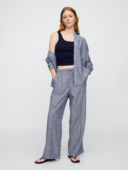 GAP Lanene hlače Wide-Leg GAP