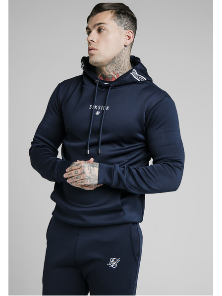 Siksilk Tmavomodrá pánska mikina s kapucou SikSilk
