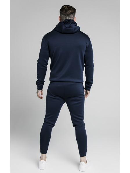 Siksilk Tmavomodrá pánska mikina s kapucou SikSilk